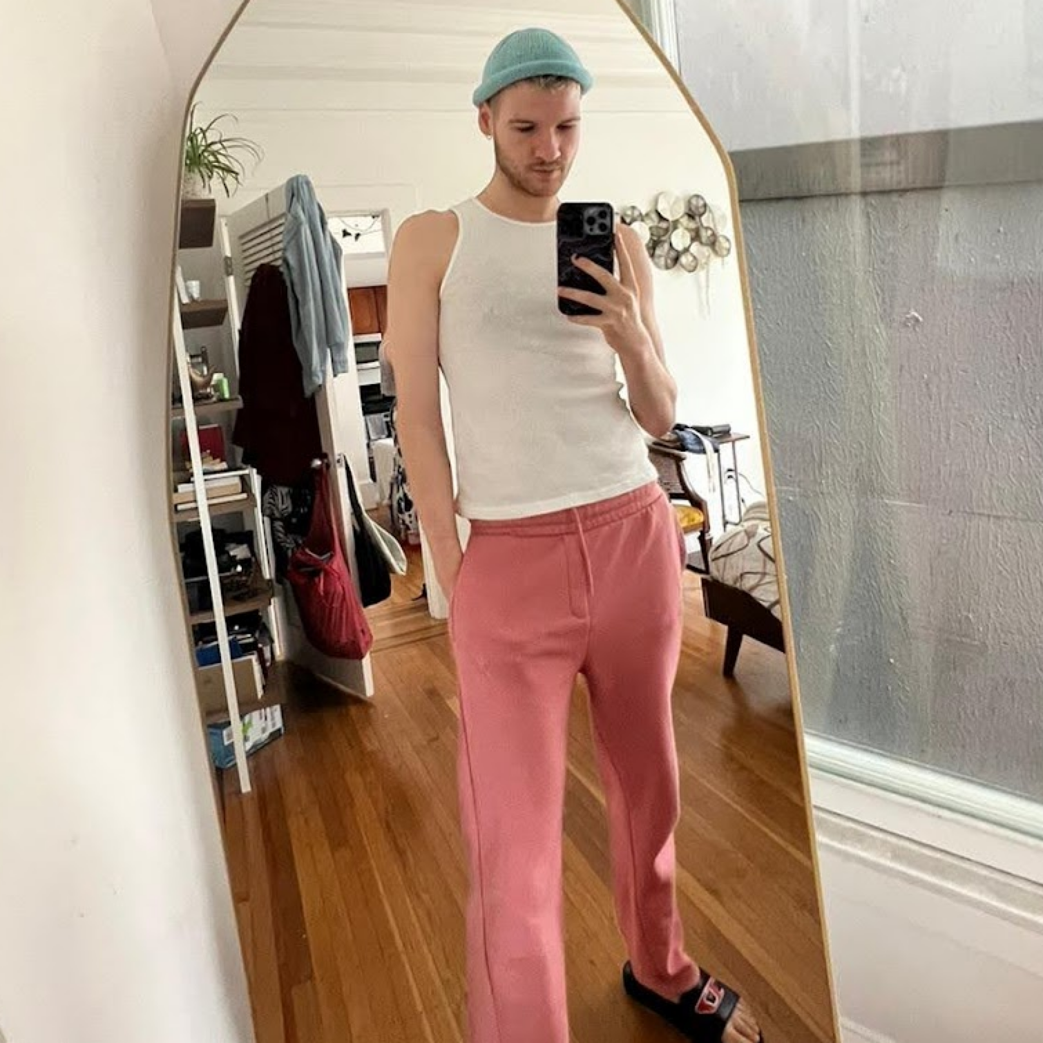 Colin in a roll brim beanie